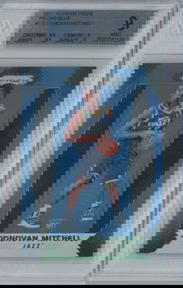 2017 Panini Prizm 117 DONOVAN MITCHELL Blue /199 RC BGS 9 Rookie MINT