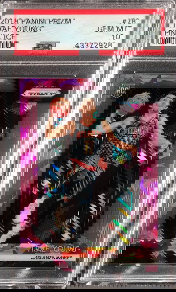 2018 Panini Prizm Trae Young Pink Cracked Ice Rookie #78 PSA 10 