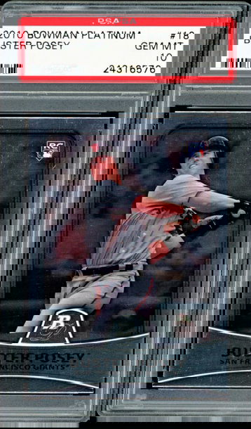 2010 Bowman Platinum #18  Buster Posey RC  PSA 10  Giants