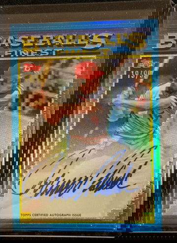 2024 Topps Finest Johnny Bench Signed Blue Refractor #19/99