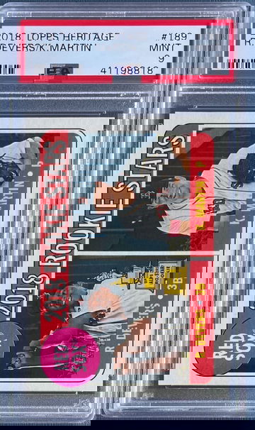 2018 Topps Heritage Rafael Devers/Kyle Martin #189 PSA 9