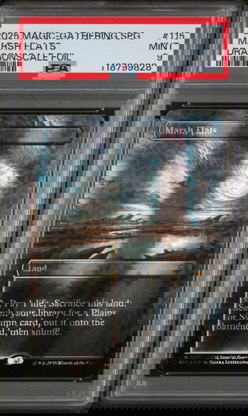 2025 Magic the Gathering Tarkir: Dragonstorm Special Guests Dragonscale Foil Marsh Flats #115 PSA 9
