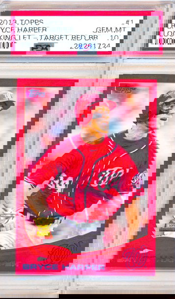 2013 Topps #1 Bryce Harper Looking Left -Target Red Border- LOW POP!