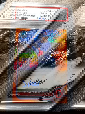 2022 Bowman Jhonkensy Noel Chrome 1st Bowman Orange Shimmer Auto 20/25 PSA 10 Gem Mint RC Cleveland Guardians  Rookie