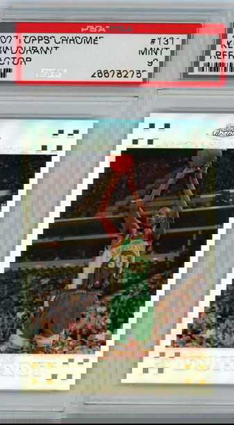 2007 Topps Chrome Refractor #131 /1499 Kevin Durant PSA 9 Mint