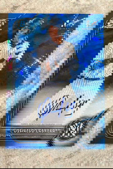 2022 Bowman Sapphire Oswaldo Cabrera 1st Bowman Autograph 