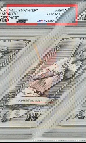 2021 TOPPS ALLEN & GINTER HISTORIC HITS #HH4 BABE RUTH CARD YANKEES PSA 10