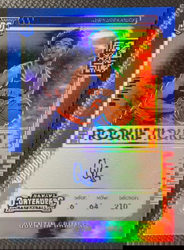 2021-22 Panini Contenders Quentin Grimes Premium Rookie Ticket Holo RC Auto #125