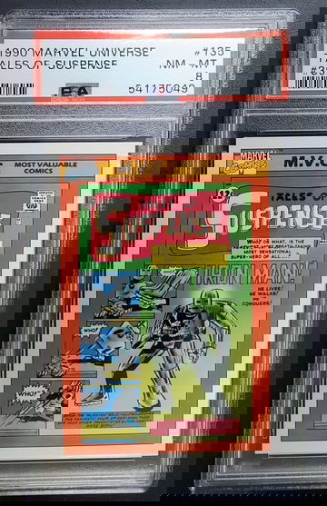 Iron Man Tales of Suspense #39 /1990 Impel Skybox Marvel Universe #135 Near Mint NM-MT PSA 8