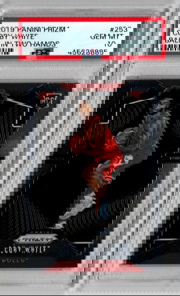 2019-20 Prizm Coby White Ball In Two Hands PSA 10