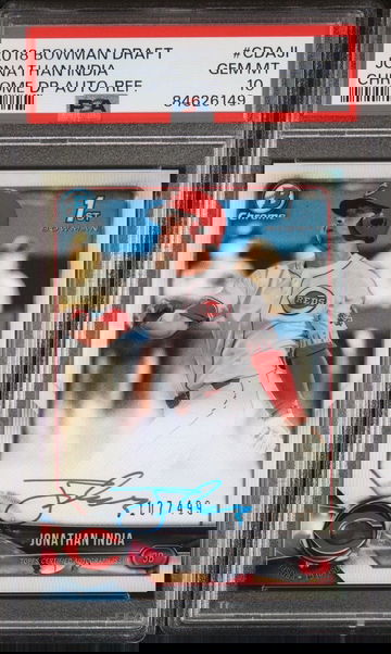 2018 Bowman Chrome Jonathan India 1st Refractor Auto #/499 PSA 10 Rookie Card RC