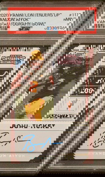 Brandon Aiyuk 2020 Panini Contenders Draft Picks Bowl Ticket Auto /25 PSA 9 Mint