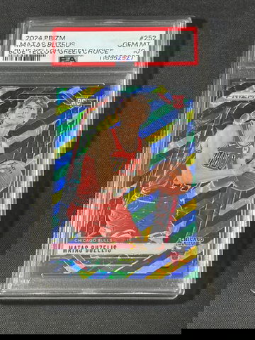 2024 PRIZM BLUE YELLOW GREEN CHOICE #252 MATAS BUZELIS ROOKIE /150 PSA 10 POP4 GEM MINT