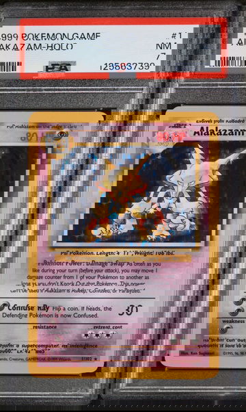 1999 Pokemon Base Set Holo Alakazam #1 PSA 7