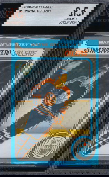 1979-80 O-Pee-Chee #18 Wayne Gretzky Rookie Card BVG 8.5