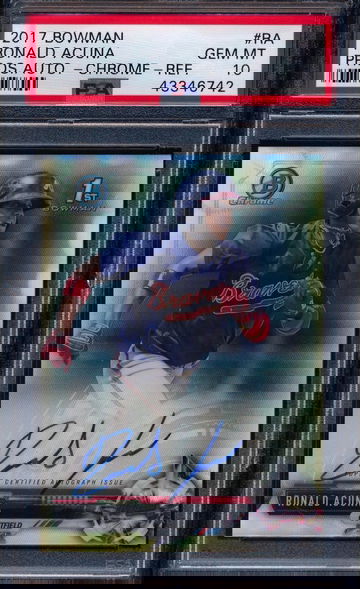 Ronald Acuna 2017 Bowman Chrome Refractor Auto RC /499