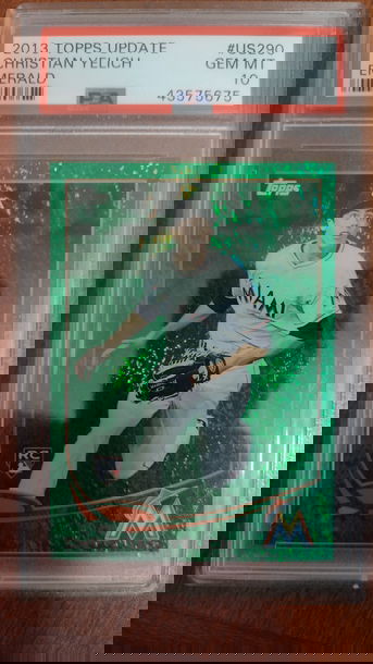 2013 Topps Update Christian Yelich US290 Emerald PSA 10