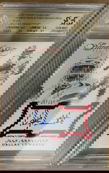 2016 Panini Flawless Dak Prescott Cowboys RC Auto Ruby 2/10 BGS Gem Mint 9.5