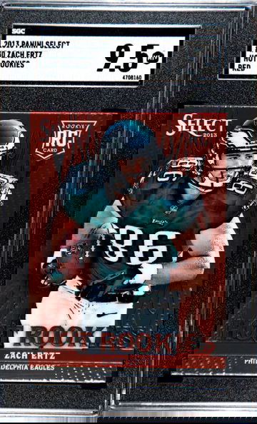 2013 panini select 30 zach ertz hot rookies red sgc 9.5 mint + rookie card rc