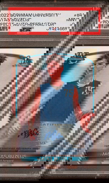 2022 BOWMAN UNIVERSITY CHROME MATAS BUZELIS AUTO REFRACTOR #84 PSA 9
