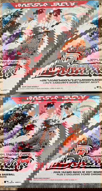 2021 Topps Bowman Baseball Mega Boxes Lot of 2