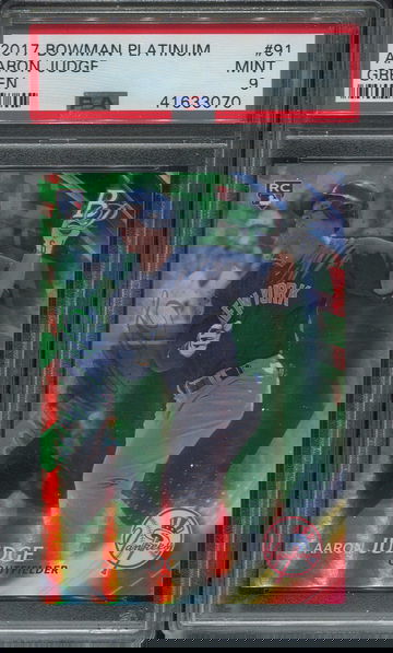 Aaron Judge, PSA 9, #66/99 Bowman Platinum Green , Rookie RC, #91