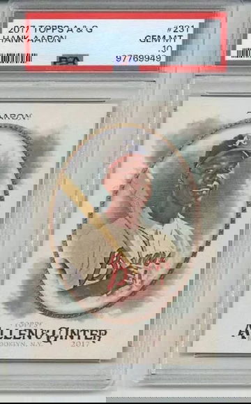  2017 TOPPS ALLEN & GINTER #231 HANK AARON CARD ATLANTA BRAVES PSA 10 LOW POP