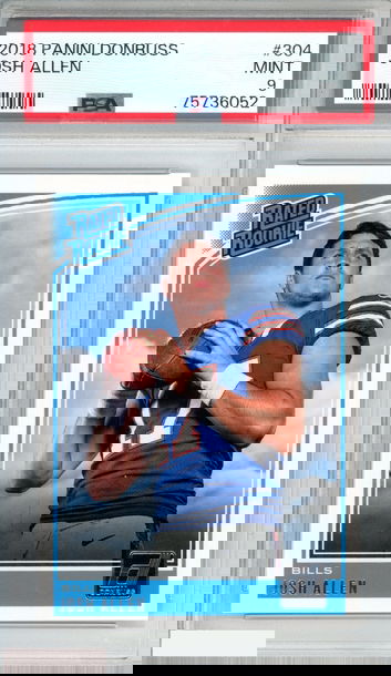 2018 PANINI DONRUSS JOSH ALLEN #304 ROOKIE RC BILLS PSA 9 MINT
