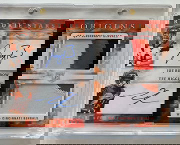 Joe Burrow Tee Higgins 2020 Panini Origins RC Stars RPA AUTO Jersey Patch 11/25