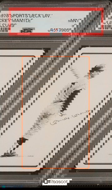 1978 Sports Deck Divison Mickey Mantle PSA 9 - Yankees - Four of Clubs