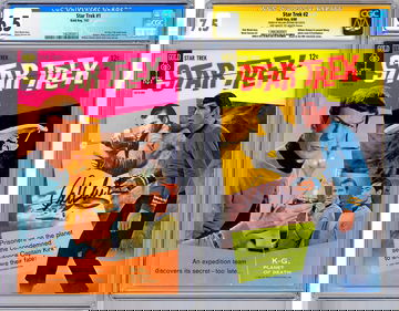 STAR TREK #1-2 CGC 6.5 & CGC-SS 7.5 SIGNED KIRK/WILLIAM SHATNER GOLD KEY 1967-68