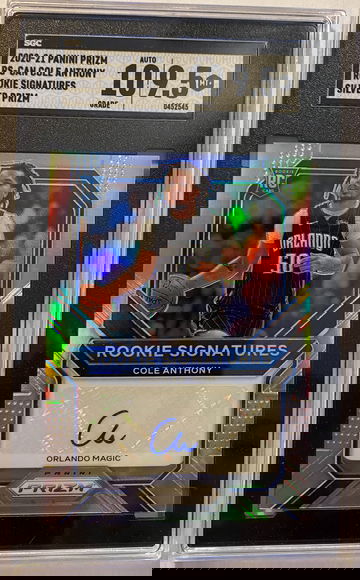 2020-21 Panini Prizm Cole Anthony RS-CAN Silver Prizm Rookie Signatures