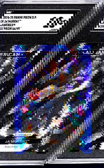 2024-25 Panini Prizm D.P. #14 Ja Morant All-American Blue Ice Prizm /99 SGC 10