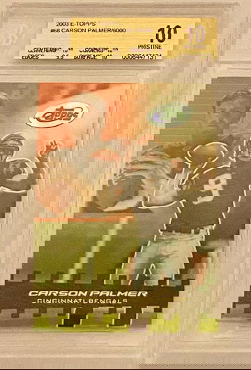 BGS 10 Pristine 2003 eTopps CARSON PALMER ~ Cincinatti Bengals