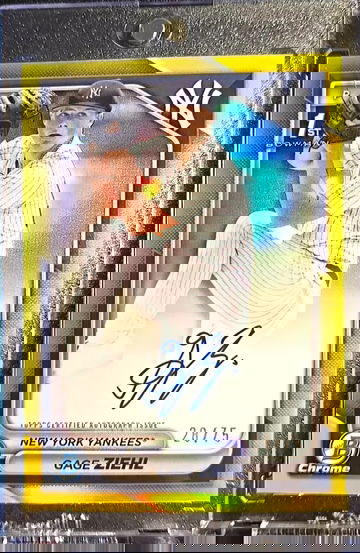 2024 Bowman Draft Chrome GAGE ZIEHL 1st Auto YELLOW REFRACTOR /75 Yankees