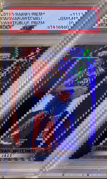 2017 Prizm Red White Blue DONOVAN MITCHELL #117 PSA 10 RWB