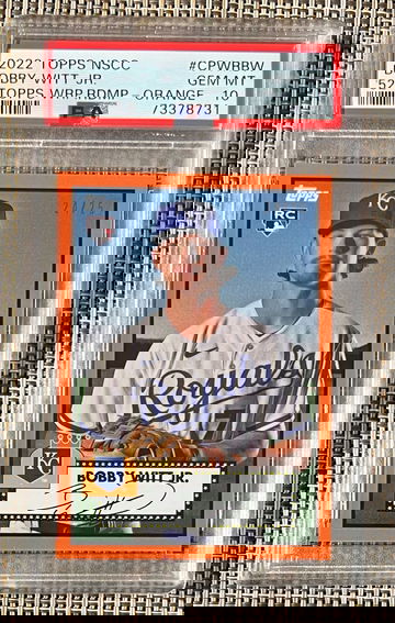 2022 Topps NSCC Bobby Witt Jr. #24/25 ‘52 Topps Rookies Wrapper Redemption Orange SSP PSA 10 💎