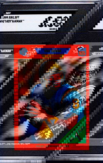 1989 Pro Set #490 Troy Aikman RC SGC 8.5 NM-MT+