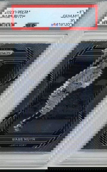 2023 PANINI PRIZM #2 BABE RUTH CARD NEW YORK YANKEES PSA 10 LOW POP