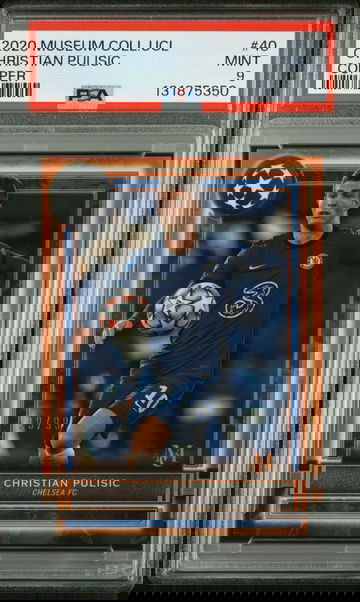 2020 Topps Museum Collection UEFA Champions League Christian Pulisic  #/99 PSA 9