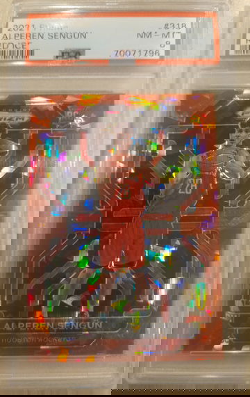 Alperen Sengun RC⚡️2021-22 Prizm #318 Red Ice 🧊 PSA 8 🏀 TEAM COLOR MATCH 🔥