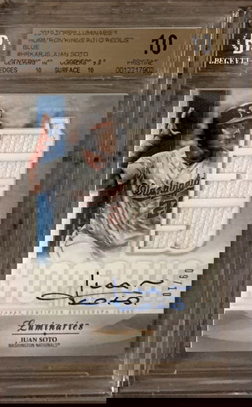 2019 Topps Luminaries Juan Soto /10 BGS 10 Pristine