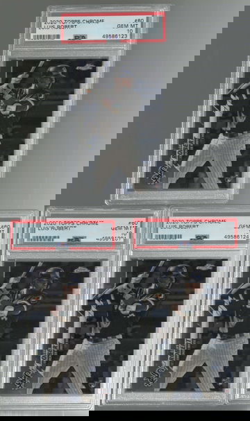 (3) 2020 Topps Chrome Luis Robert PSA 10 RC Lot x 3