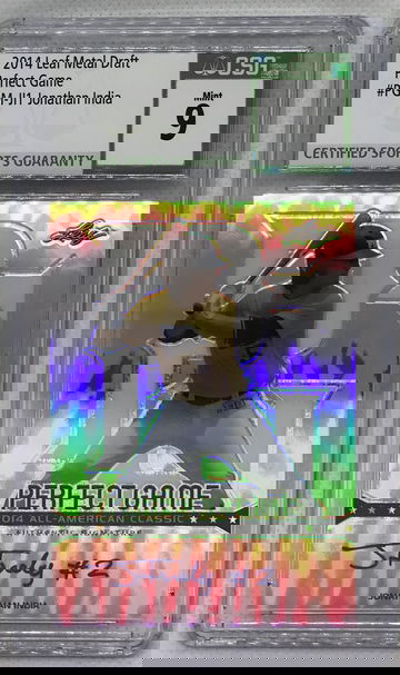 2014 Leaf Metal Perfect Game Jonathan India Rookie Card RC Auto CSG 9