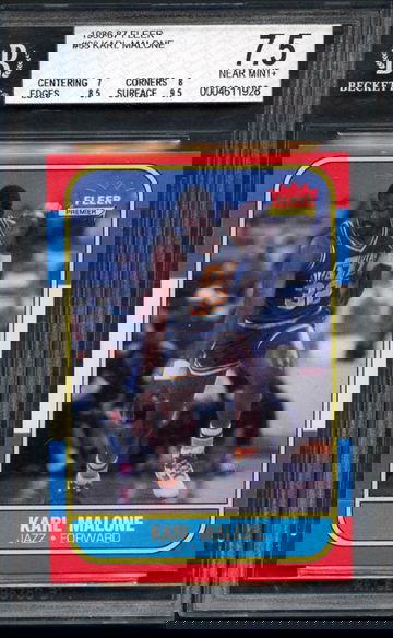 1986 Fleer Karl Malone RC BGS 7.5 (9.5, 8.5, 8, 7 subs)