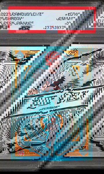 2022 Panini Donruss Elite Elite Deck Orange Joe Burrow #ED16 /25 PSA 10