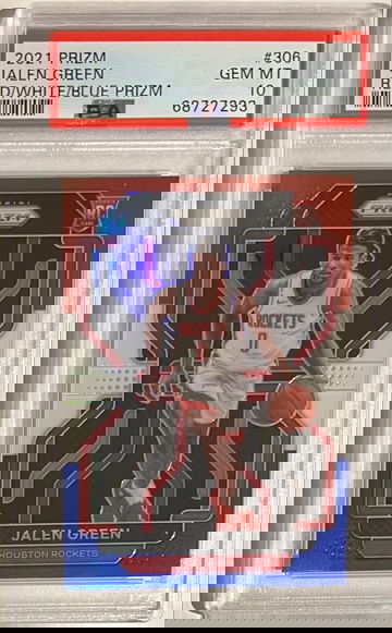 2021 Prizm Jalen Green Rookie Red/White/Blue Prizm PSA 10 Rockets