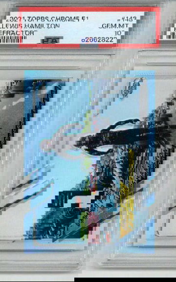 2021 TOPPS CHROME FORMULA 1 REFRACTOR LEWIS HAMILTON CARD PSA 10 LOW POP RARE