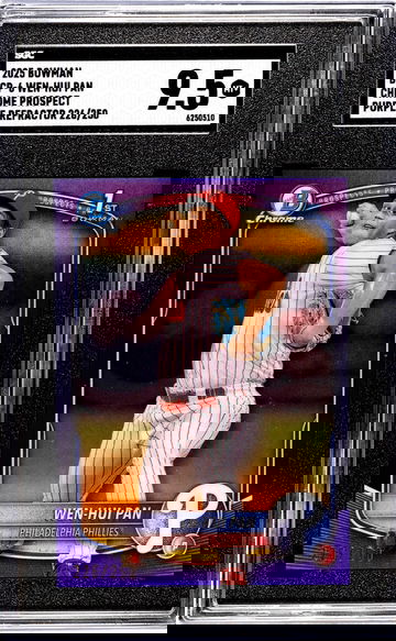 2025 Bowman #BCP-6 Wen-Hui Pan Chrome Prospect Purple Refractor /250 SGC 9.5