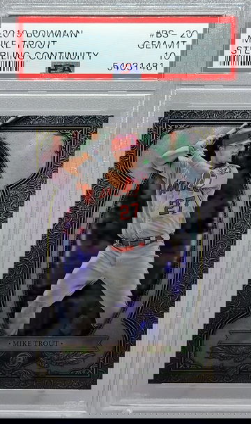 2019 BOWMAN #BS-20 MIKE TROUT STERLING COMMUNITY PSA 10